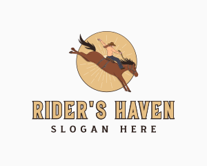 Female Cowboy Rodeo logo design