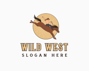 Female Cowboy Rodeo logo design