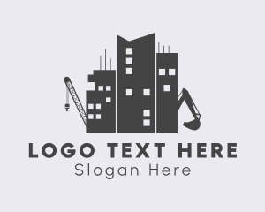 High Rise - Urban City Property Construction logo design