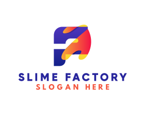 Slime - Art Paint Letter P logo design