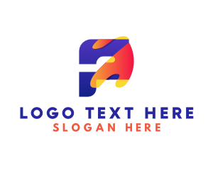 Liquid - Art Paint Letter P logo design