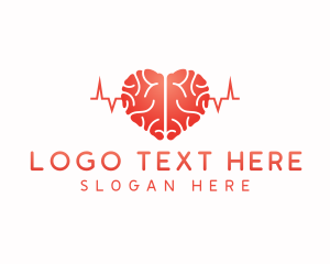 Psychology - Heart Brain Pulse logo design