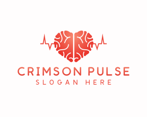 Heart Brain Pulse logo design