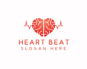 Heart Brain Pulse logo design