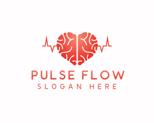 Heart Brain Pulse logo design