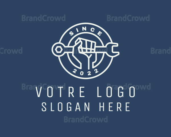 Mechanic Wrench Hand Logo