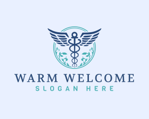 Caduceus Wings Hospital logo design