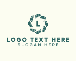 Simple Stripe Flower  logo design