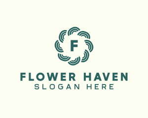 Simple Stripe Flower  logo design