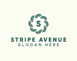 Simple Stripe Flower  logo design