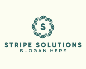 Simple Stripe Flower  logo design