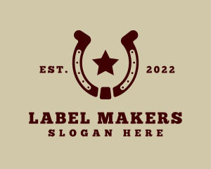 Label - Lucky Horseshoe Star logo design