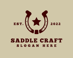 Saddle - Lucky Horseshoe Star logo design