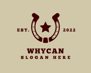 Equestrian - Lucky Horseshoe Star logo design