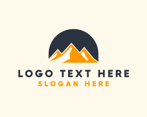 Red Mountain - Sunset  Mountain Scenery logo design