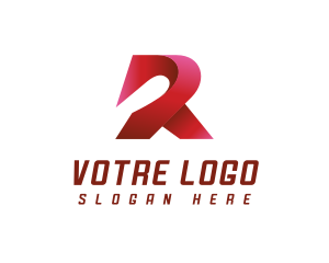 Ribbon - 3D Modern Letter R logo design