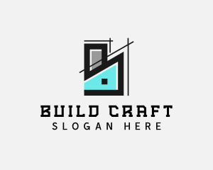 House Building Blueprint Architecture  logo design