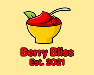 Jam - Strawberry Dessert Bowl logo design