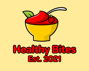 Strawberry Dessert Bowl logo design