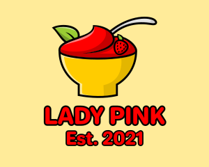 Strawberry Dessert Bowl logo design