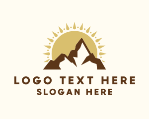 Mountain Range - Sunset Mountaineering Travel logo design