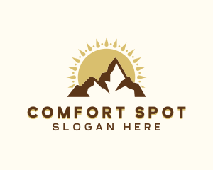 Sunset Mountaineering Travel logo design