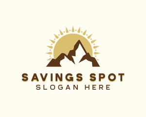 Sunset Mountaineering Travel logo design