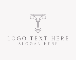 Pillar - Interior Design Decor Pillar Letter T logo design