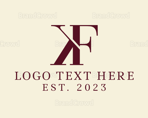 Elegant Boutique Business Letter KF Logo