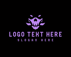 Negative Space - Purple Dark Skull logo design