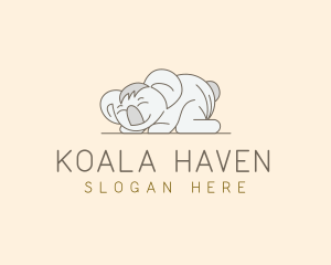 Sleeping Koala Zoo logo design