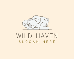 Sleeping Koala Zoo logo design