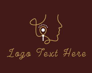 Woman - Gold Earrings Jewel logo design