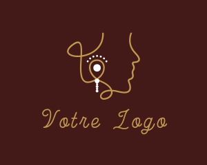 Gold Earrings Jewel Logo