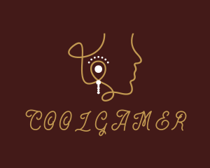 Glamorous - Gold Earrings Jewel logo design