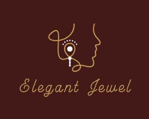 Gold Earrings Jewel logo design