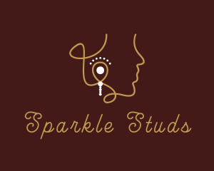 Gold Earrings Jewel logo design