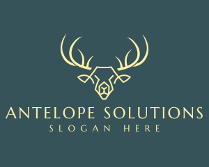 Antelope - Wild Deer Line Art logo design