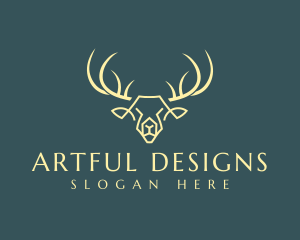  Wild Deer Line Art logo design