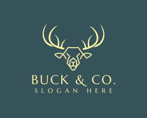 Buck - Wild Deer Line Art logo design