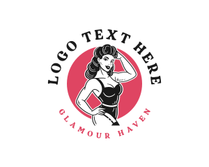 Pinup Sexy Model logo design