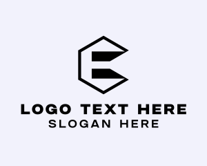Hexagon - Construction Builder Letter E logo design
