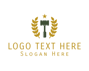 Luxury - Laurel Gavel Star logo design
