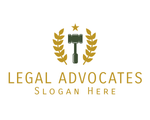 Laurel Gavel Star logo design