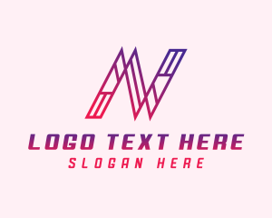 Professional - Modern Outline Letter N logo design