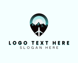 Airplane Mountain Travel Logo