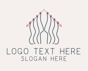 Blanket - Knitting Needle Thread logo design