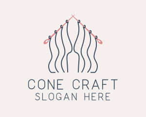 Knitting Needle Thread  logo design