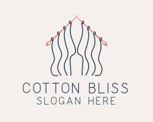 Knitting Needle Thread  logo design