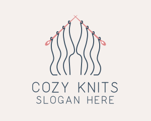 Knitting Needle Thread  logo design